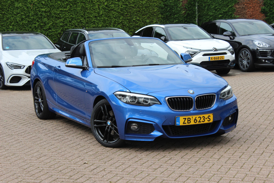 BMW 2 Serie Cabrio 220i High Exe. M Sport / 54.228 km/ NL Auto / Leder / CarPlay / Parkeerhulp V+A / 18'' / Windscherm / Sportstoelen / Stoelverwarming / DAB / Cruise Control