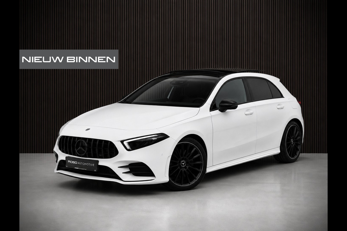 Mercedes-Benz A-Klasse 200 Business Solution AMG Upgrade | Panoramadak | Stoelverwarming | Cruise Control | Navigatie | Camera | LED High Performance | Keyless | Ambiance Verlichting | Parkeersensoren |