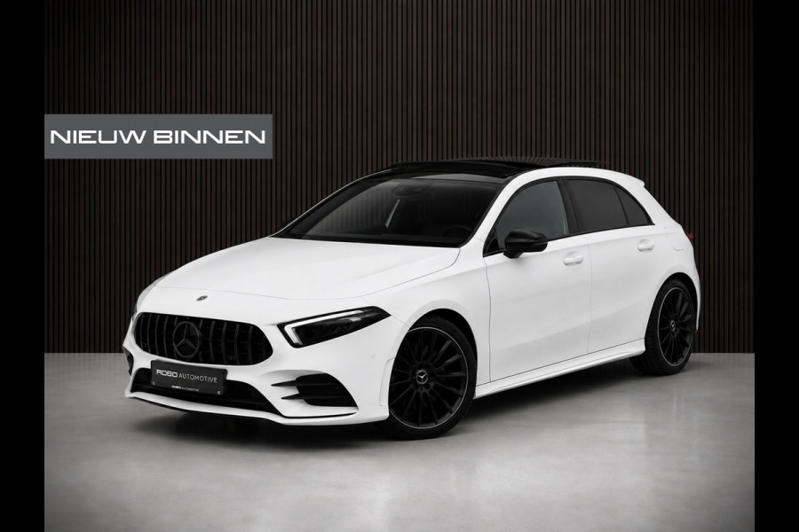 Mercedes-Benz A-Klasse 200 Business Solution AMG Upgrade | Panoramadak | Stoelverwarming | Cruise Control | Navigatie | Camera | LED High Performance | Keyless | Ambiance Verlichting | Parkeersensoren |