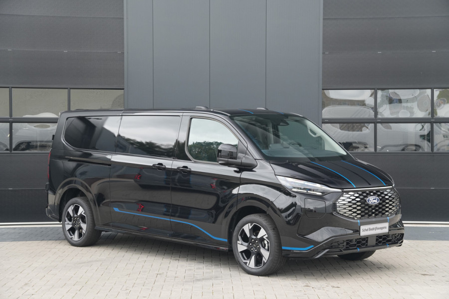 Ford E-Transit Custom 340 L2H1 Sport 71 kWh 218pk - 2x Schuif - ACC - B&O - Navi - Stoel/Stuurverwarming - 360 Camera - Trekhaak - Rijklaar