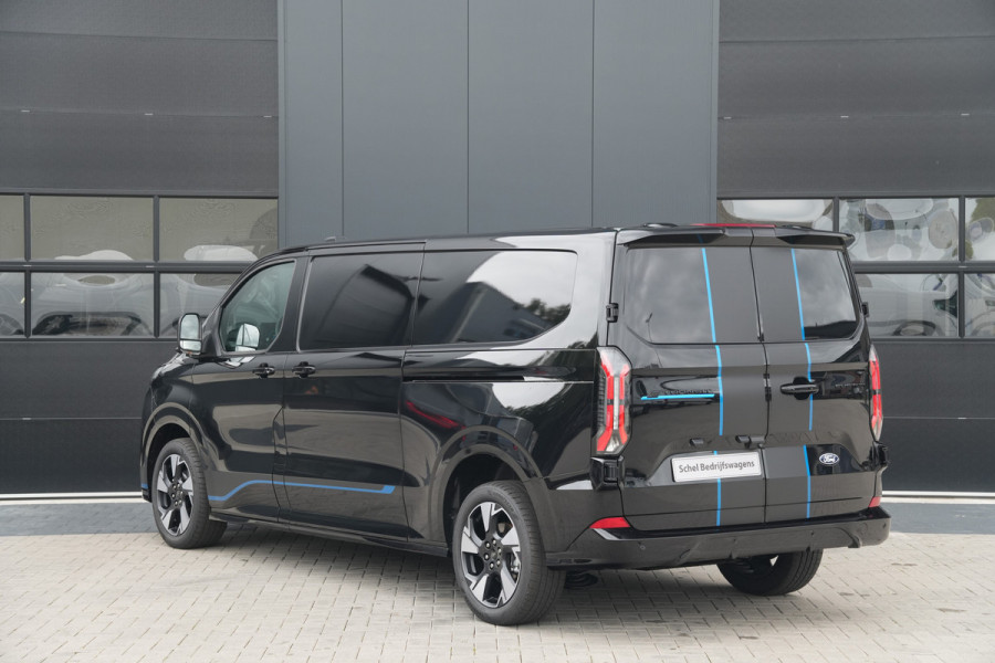 Ford E-Transit Custom 340 L2H1 Sport 71 kWh 218pk - 2x Schuif - ACC - B&O - Navi - Stoel/Stuurverwarming - 360 Camera - Trekhaak - Rijklaar