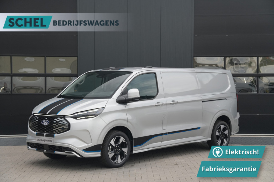Ford E-Transit Custom 340 L2H1 Sport 71 kWh 218pk - 2x Schuif - ACC - B&O - Navi - Stoel/Stuurverwarming - 360 Camera - Trekhaak - Rijklaar