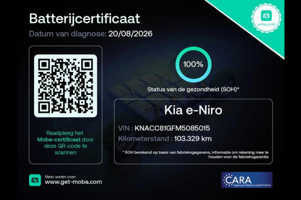 Kia e-Niro DynamicPlusLine 64 kWh SOH 100% | STOELVERWARMING | SCHUIFDAK | CAMERA | NAP | STUURVERWARMING