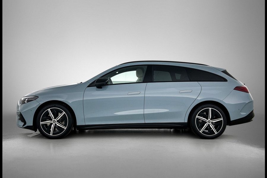 Mercedes-Benz CLA-Klasse Shooting Brake 250+ Business Solution AMG 85 kWh | Nightpakket | Trekhaak | Vast panoramadak | 18 inch vijfspaaks lichtmetalen AMG-velgen | URBAN GUARD | Massagefunctie | Sierdelen in openporig bruin eikenhout |