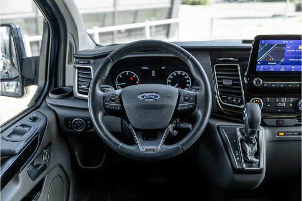 Ford Transit Custom 320 2.0 TDCI L2H1 Platinum Edition DC | Bi-Xenon | Navigatie | CarPlay | Camera | Lederen bekleding | Stoelverwarming | L+R Schuifdeur | DAB | Dubbel cabine | Nieuwe APK | Euro 6