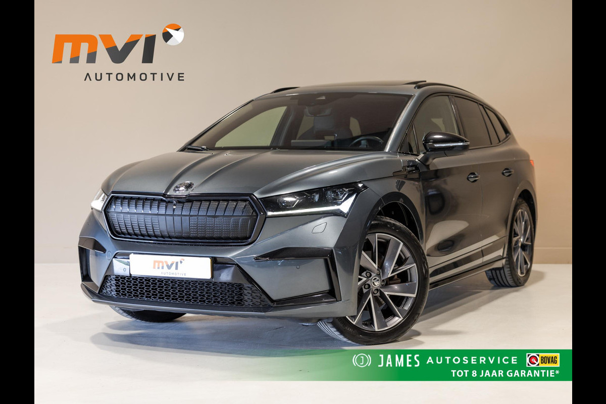 Škoda ENYAQ iV 60 Founders Edition Black Sportline SoH 92% / 179pk / Panorama dak / Achteruitrij camera / Memory stoelen /