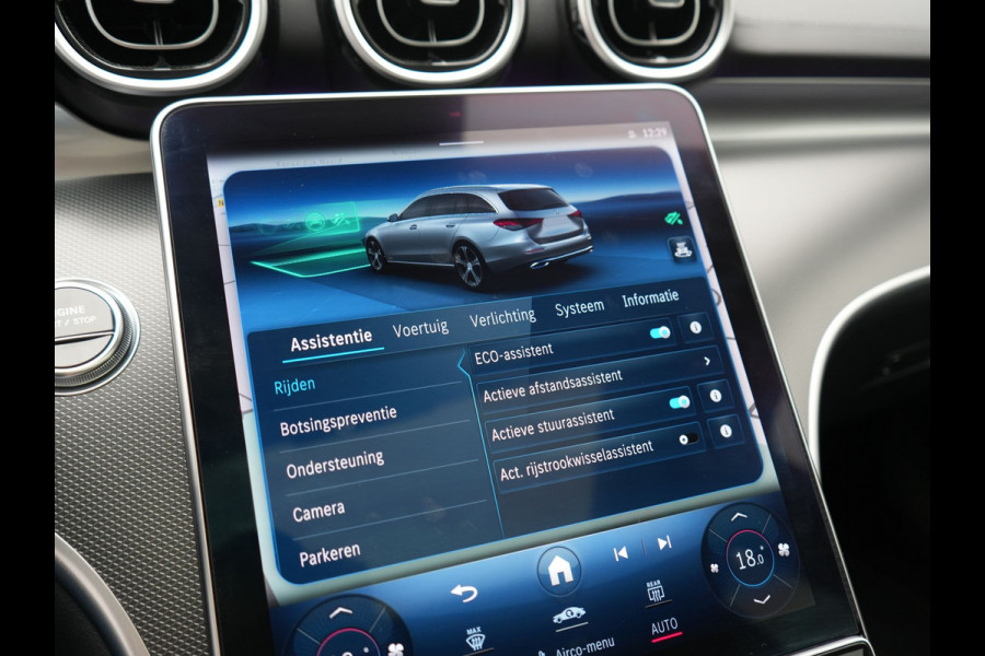 Mercedes-Benz C-Klasse Estate 300 e Avantgarde 313pk Dealer O.H | Trekhaak Af Fabriek | Panodak | Adaptive Cruise | 360 Camera | Digital LED | Head Up | Lederen Sportstoelen Verwarmd | Keyless | Apple Carplay | Virtual | Sfeerverlichting | Navigatie | DAB