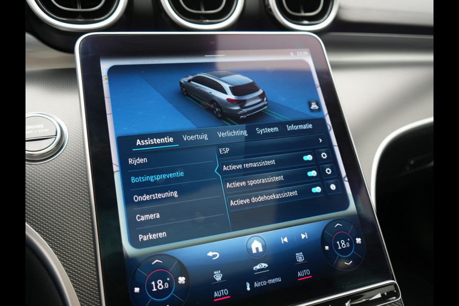 Mercedes-Benz C-Klasse Estate 300 e Avantgarde 313pk Dealer O.H | Trekhaak Af Fabriek | Panodak | Adaptive Cruise | 360 Camera | Digital LED | Head Up | Lederen Sportstoelen Verwarmd | Keyless | Apple Carplay | Virtual | Sfeerverlichting | Navigatie | DAB