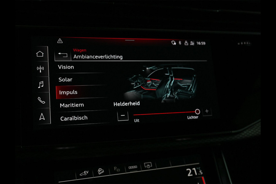 Audi Q8 60 TFSI e quattro Pro Line S Competition | Panoramadak | Stoelmassage + Ventilatie | 360 Camera | B&O | Adaptive Cruise | Luchtvering | Ambiance Interieur | Stoelverwarming V+A | Memory Seat | Trekhaak |