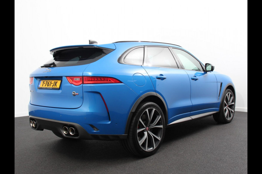 Jaguar F-Pace 5.0 V8 AWD SVR 551 pk Panorama dak Meridian sound Premium Pack Light Pack ACC Leder ADS 360 Camera Cruise control Parkeersensoren Elektrische kofferklep