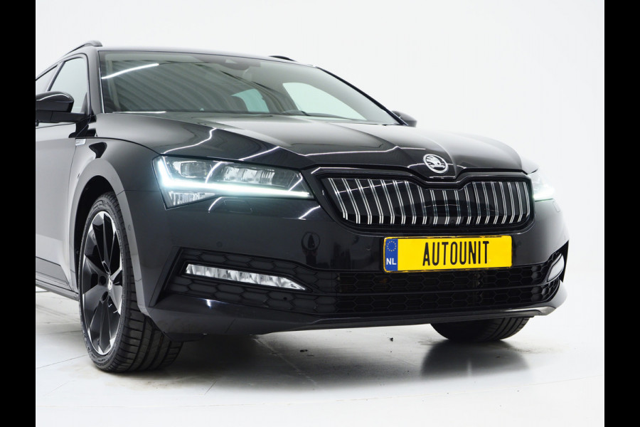 Škoda Superb Combi 1.4 TSI iV Sportline | Leder/Alcantara | Trekhaak | Carbon | 360 | Memory | Keyless | Adaptive Cruise