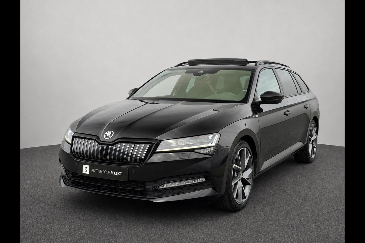 Škoda Superb Combi 1.4 TSI iV Sportline | Pano | Matrix LED | Trekhaak | Memory | ACC | Side Assist | Keyless | Dealer onderhouden
