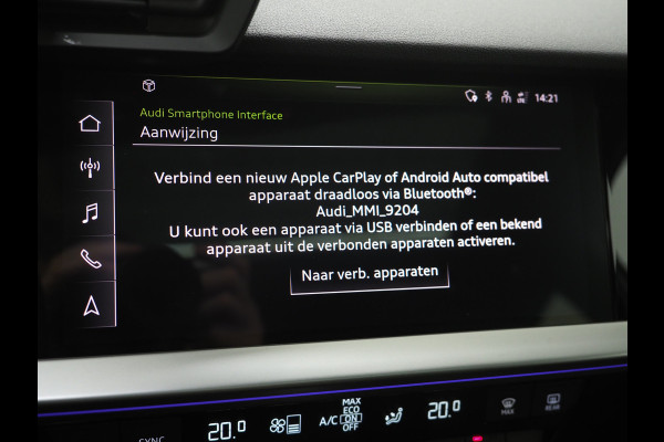 Audi A3 Sportback 40 TFSI e Full Black 204PK | Lederen Sportstoelen | Panoramadak | Camera | Keyless | Sfeerlicht | Carplay
