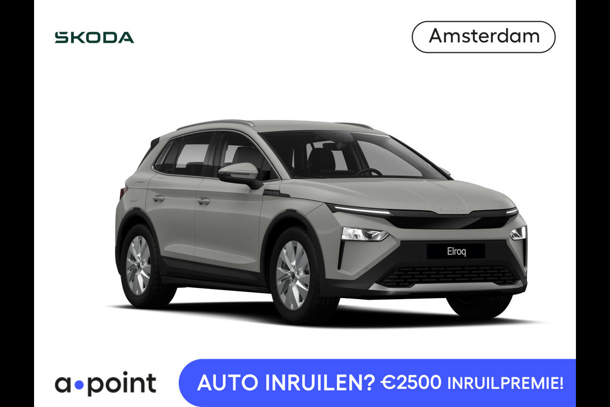 Škoda Elroq 60 Tour Edition | Steel Grey | Android Infotainment + Navigatie | Verwarmbaar Stuurwiel + Voorstoelen | Parkeersens V+A + Achteruitrijcamera | Adaptieve Cruise Control | Blind Spot Assist