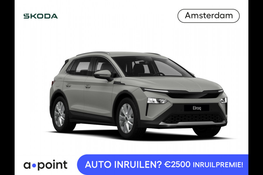 Škoda Elroq 60 Tour Edition | Steel Grey | Android Infotainment + Navigatie | Verwarmbaar Stuurwiel + Voorstoelen | Parkeersens V+A + Achteruitrijcamera | Adaptieve Cruise Control | Blind Spot Assist