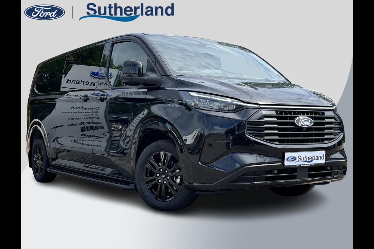 Ford Transit Custom 320 2.5 PHEV L2H1 Black Platinum DC 233pk | Dubbele cabine leder | DEMO | Full led | Dubbele zij-schuifdeur | Full options