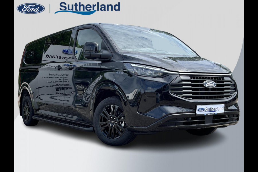 Ford Transit Custom 320 2.5 PHEV L2H1 Black Platinum DC 233pk | Dubbele cabine leder | DEMO | Full led | Dubbele zij-schuifdeur | Full options