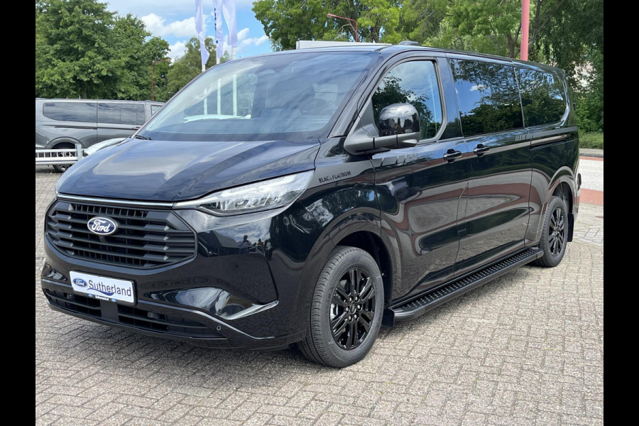 Ford Transit Custom 320 2.5 PHEV L2H1 Black Platinum DC 233pk | Dubbele cabine leder | DEMO | Full led | Dubbele zij-schuifdeur | Full options