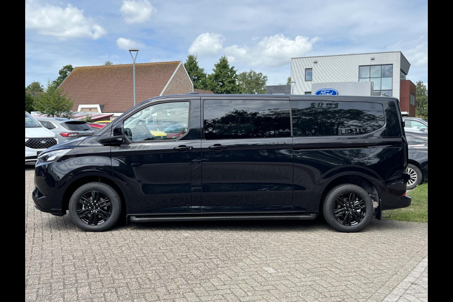 Ford Transit Custom 320 2.5 PHEV L2H1 Black Platinum DC 233pk | Dubbele cabine leder | DEMO | Full led | Dubbele zij-schuifdeur | Full options