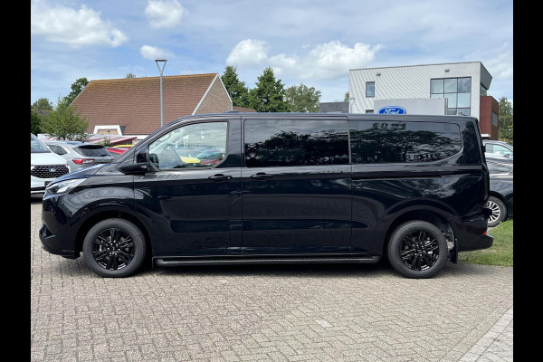 Ford Transit Custom 320 2.5 PHEV L2H1 Black Platinum DC 233pk | Dubbele cabine leder | DEMO | Full led | Dubbele zij-schuifdeur | Full options