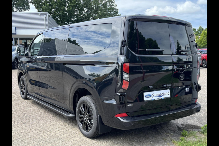 Ford Transit Custom 320 2.5 PHEV L2H1 Black Platinum DC 233pk | Dubbele cabine leder | DEMO | Full led | Dubbele zij-schuifdeur | Full options