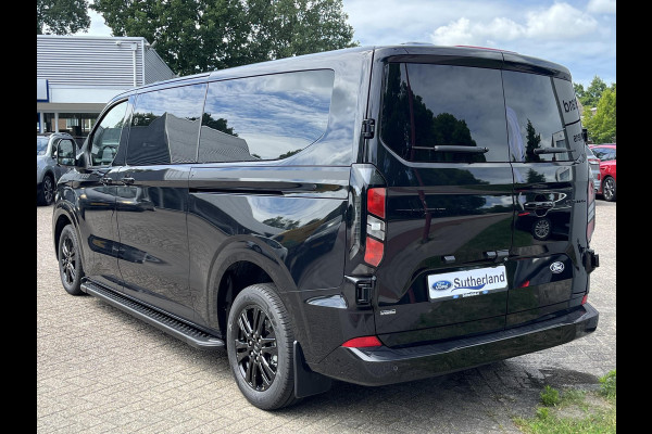 Ford Transit Custom 320 2.5 PHEV L2H1 Black Platinum DC 233pk | Dubbele cabine leder | DEMO | Full led | Dubbele zij-schuifdeur | Full options