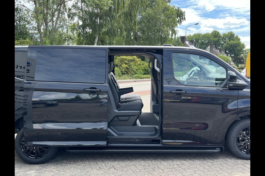 Ford Transit Custom 320 2.5 PHEV L2H1 Black Platinum DC 233pk | Dubbele cabine leder | DEMO | Full led | Dubbele zij-schuifdeur | Full options