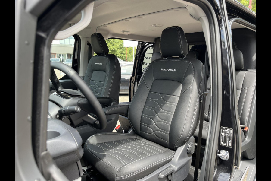 Ford Transit Custom 320 2.5 PHEV L2H1 Black Platinum DC 233pk | Dubbele cabine leder | DEMO | Full led | Dubbele zij-schuifdeur | Full options