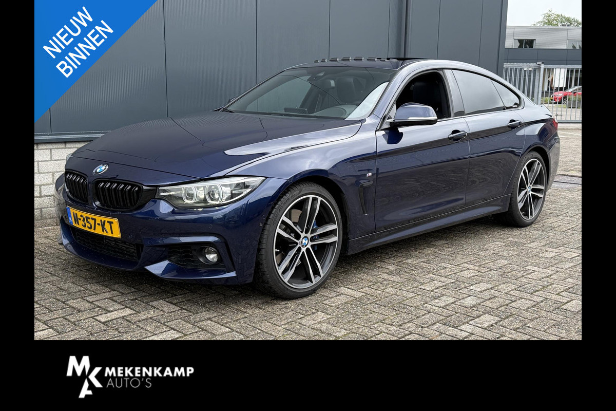 BMW 4 Serie Gran Coupé 418i Executive Edition 19"/Leder + memory/Schuif-kanteldak/Harman Kardon/Head-up/Stoel + stuurverwarming/360 camera/Trekhaak