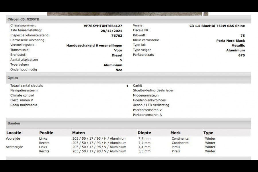 Citroën C3 1.5 HDi 102PK Shine / 5Drs. / Distributie riem is vervangen bij 76702KM / Stoelverwarming / 1/2 Leder / Airco-ecc. / Navigatie / Pack City Safety / Apk nieuw