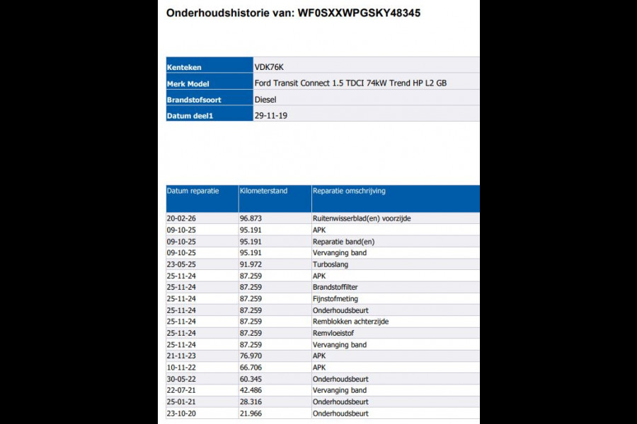 Ford Transit Connect TDCI Euro6 100PK L2 Trend / Trekhaak / Airco / Schuifdeur / Radio multimedia / Apk 11-2026