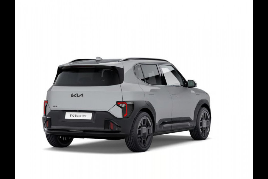 Kia EV2 Black-Line 61 kWh | 5p. | Actieprijs* | Navi. | Clima. | Adapt. Cruise | Stoel&Stuur Verwarming | Dakrails | 15L Frunk | Harman Kardon | Glazen Kanteldak | Vegan Lederen Stoelbekleding 'Black-Line' | Dodehoekcamera
