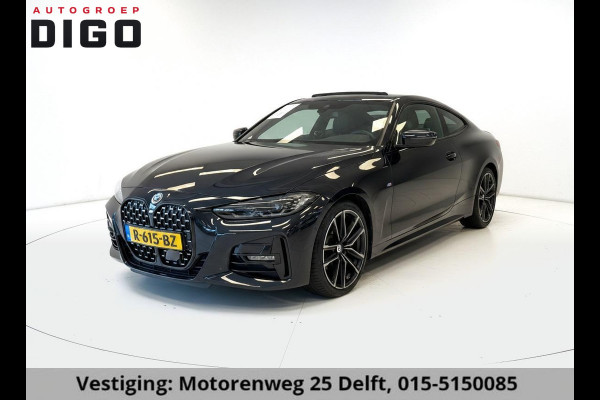BMW 4 Serie Coupé 420i High Executive M-Pakket GARANTIE TOT 07-2032* . PANORAMA-DAK . PARKEERSENSOREN VOOR & ACHTER . STOELVERWARMING . 1E EIGENAAR! .
