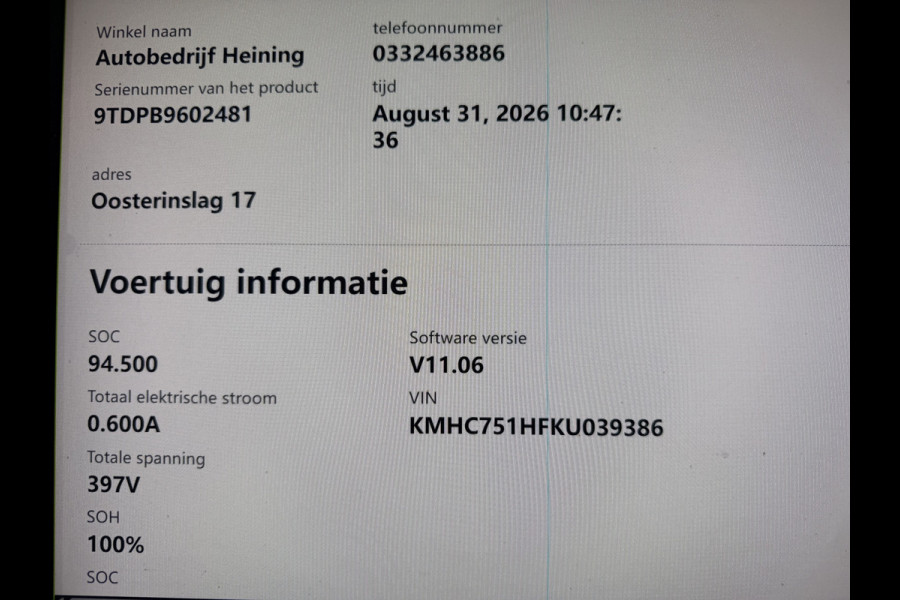 Hyundai IONIQ Comfort EV. Camera. Navi. Apple-carplay. Baterrij 100%