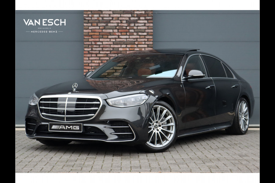 Mercedes-Benz S-Klasse 580 e 4MATIC Lang AMG Line | First-Class Rear Executivepakket | Airmatic | Achterasbesturing | Distronic+ | Burmester 4D | Koelbox | MBUX Tablet | Massage | Stoelventilatie | Verwarmd Stuurwiel |