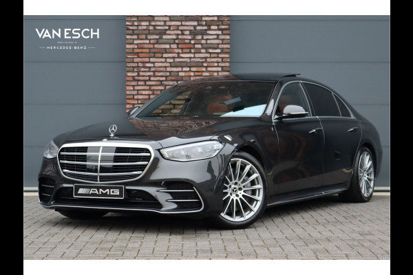 Mercedes-Benz S-Klasse 580 e 4MATIC Lang AMG Line | First-Class Rear Executivepakket | Airmatic | Achterasbesturing | Distronic+ | Burmester 4D | Koelbox | MBUX Tablet | Massage | Stoelventilatie | Verwarmd Stuurwiel |