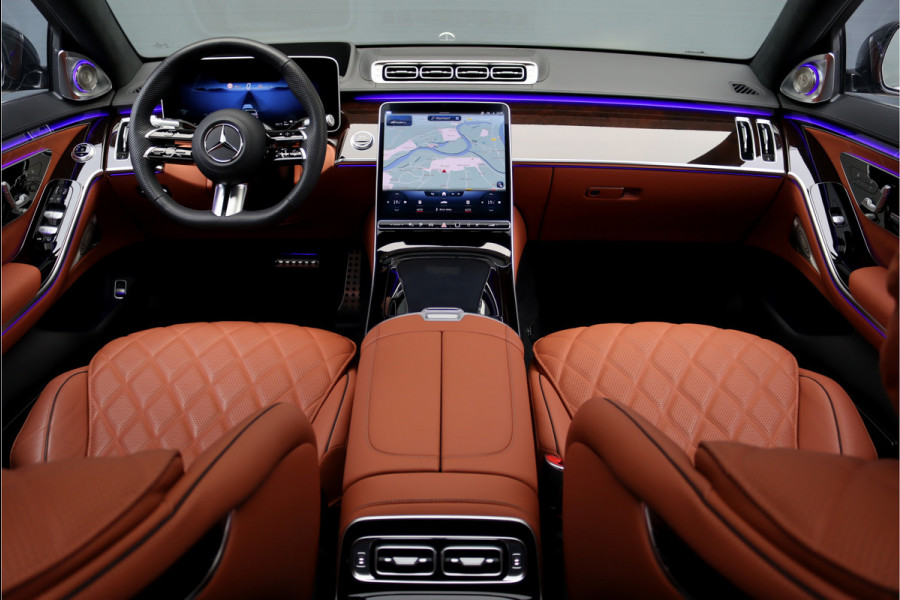 Mercedes-Benz S-Klasse 580 e 4MATIC Lang AMG Line | First-Class Rear Executivepakket | Airmatic | Achterasbesturing | Distronic+ | Burmester 4D | Koelbox | MBUX Tablet | Massage | Stoelventilatie | Verwarmd Stuurwiel |