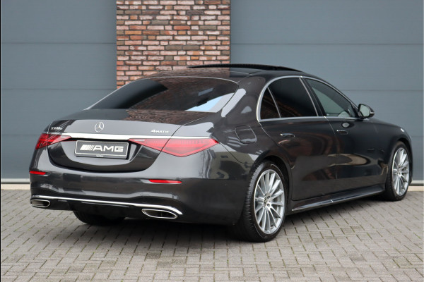 Mercedes-Benz S-Klasse 580 e 4MATIC Lang AMG Line | First-Class Rear Executivepakket | Airmatic | Achterasbesturing | Distronic+ | Burmester 4D | Koelbox | MBUX Tablet | Massage | Stoelventilatie | Verwarmd Stuurwiel |