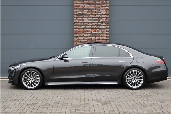 Mercedes-Benz S-Klasse 580 e 4MATIC Lang AMG Line | First-Class Rear Executivepakket | Airmatic | Achterasbesturing | Distronic+ | Burmester 4D | Koelbox | MBUX Tablet | Massage | Stoelventilatie | Verwarmd Stuurwiel |