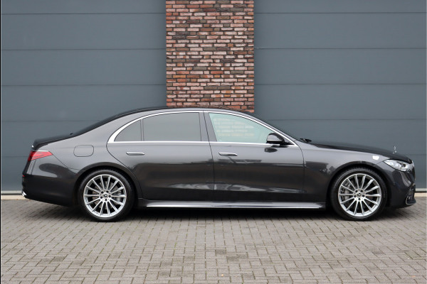 Mercedes-Benz S-Klasse 580 e 4MATIC Lang AMG Line | First-Class Rear Executivepakket | Airmatic | Achterasbesturing | Distronic+ | Burmester 4D | Koelbox | MBUX Tablet | Massage | Stoelventilatie | Verwarmd Stuurwiel |