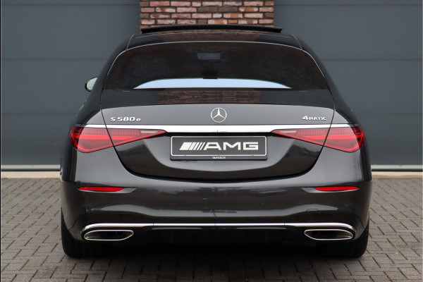Mercedes-Benz S-Klasse 580 e 4MATIC Lang AMG Line | First-Class Rear Executivepakket | Airmatic | Achterasbesturing | Distronic+ | Burmester 4D | Koelbox | MBUX Tablet | Massage | Stoelventilatie | Verwarmd Stuurwiel |