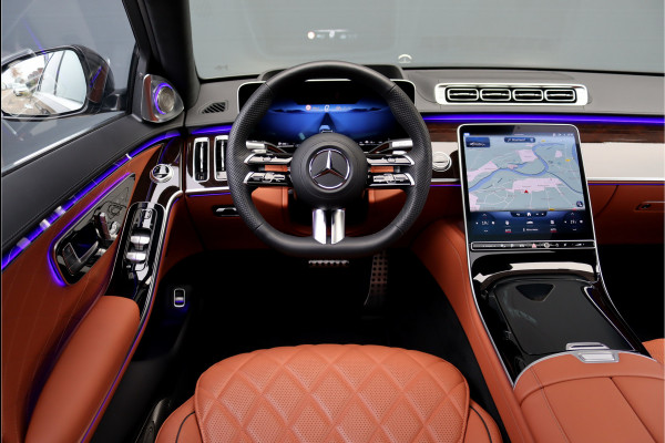 Mercedes-Benz S-Klasse 580 e 4MATIC Lang AMG Line | First-Class Rear Executivepakket | Airmatic | Achterasbesturing | Distronic+ | Burmester 4D | Koelbox | MBUX Tablet | Massage | Stoelventilatie | Verwarmd Stuurwiel |