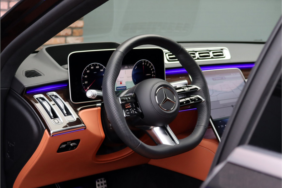 Mercedes-Benz S-Klasse 580 e 4MATIC Lang AMG Line | First-Class Rear Executivepakket | Airmatic | Achterasbesturing | Distronic+ | Burmester 4D | Koelbox | MBUX Tablet | Massage | Stoelventilatie | Verwarmd Stuurwiel |