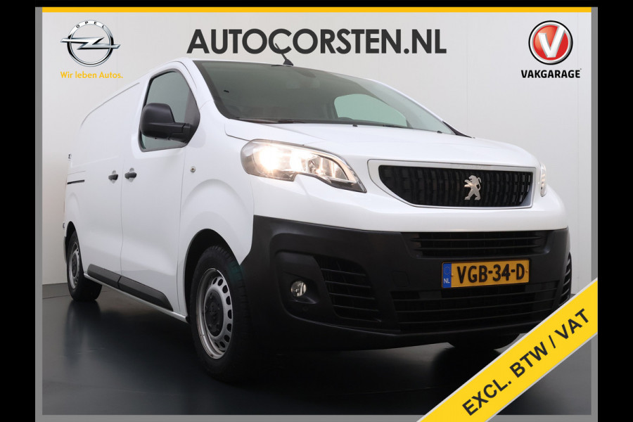 Peugeot Expert 1.5HDI 100PK L2 3-Persoons LIFT Euro 6 360°Camera Airco Apple Carplay Android Auto Navi Cruise Control Bluetooth Regen-Lichtsensor Betonplex Vloer Wandbetimmering Schuifdeur 1e Eigenaar Dealeronderhouden Origineel Nederlandse Auto