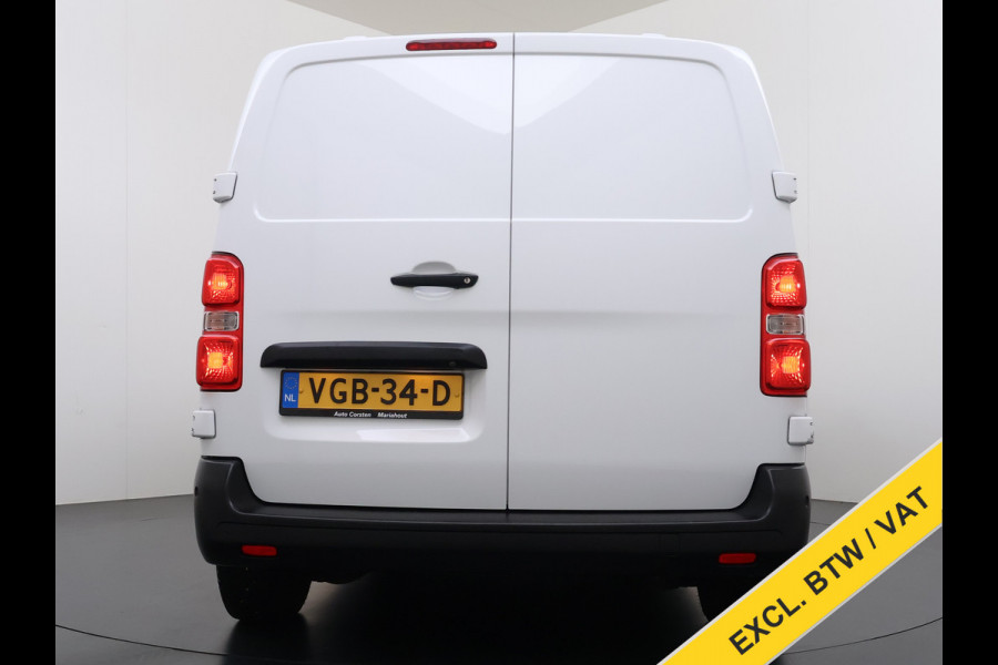Peugeot Expert 1.5HDI 100PK L2 3-Persoons LIFT Euro 6 360°Camera Airco Apple Carplay Android Auto Navi Cruise Control Bluetooth Regen-Lichtsensor Betonplex Vloer Wandbetimmering Schuifdeur 1e Eigenaar Dealeronderhouden Origineel Nederlandse Auto
