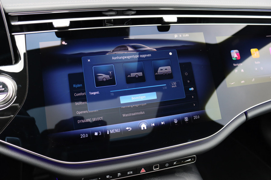 Mercedes-Benz E-Klasse 400 e 4MATIC AMG Line | Hyperscreen | Distronic | Burmester | Leder | Trekhaak | Stoelventilatie | Digital Light | Verwarmd Stuurwiel | Panoramadak | Surround Camera | Augmented Reality |