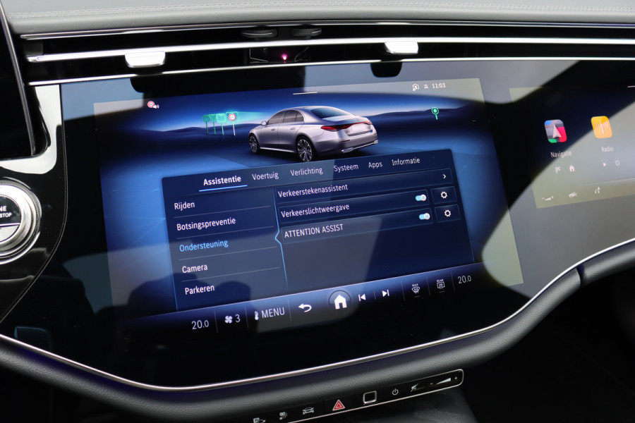 Mercedes-Benz E-Klasse 400 e 4MATIC AMG Line | Hyperscreen | Distronic | Burmester | Leder | Trekhaak | Stoelventilatie | Digital Light | Verwarmd Stuurwiel | Panoramadak | Surround Camera | Augmented Reality |