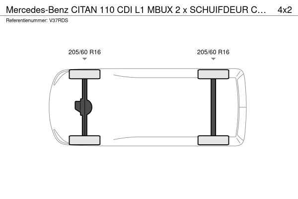 Mercedes-Benz Citan 110 CDI L1 MBUX 2 x SCHUIFDEUR CRUISE PDC CAMERA NAVI