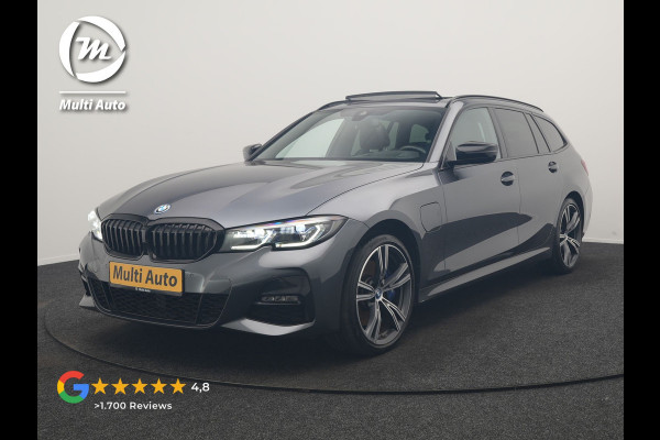 BMW 3 Serie Touring 330e xDrive M Sport PHEV 293pk Dealer O.H. | Panodak | Trekhaak Af Fabriek | Laser LED | Lederen Sportstoelen Memory & Verwarmd | Camera | Apple Carplay | Stuur Verwarmd | Blis | Adaptief Onderstel | Sfeerverlichting | 19"L.M | DAB | Plug In Hybrid |