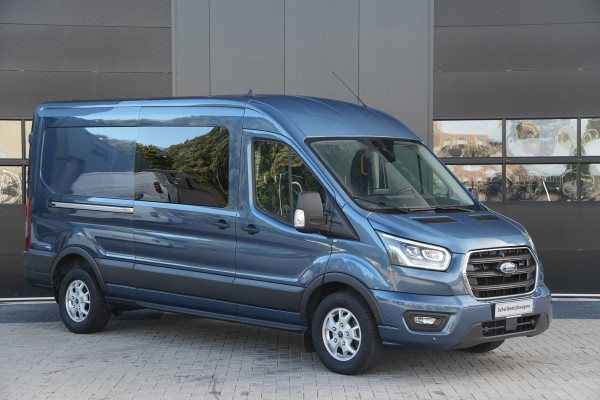 Ford Transit 350 2.0 TDCI L3H2 Limited DC 185pk 5 Zits - 2x Schuif - Trekhaak - Cruise - Camera - Bi Xenon - Carplay/Android - Rijklaar